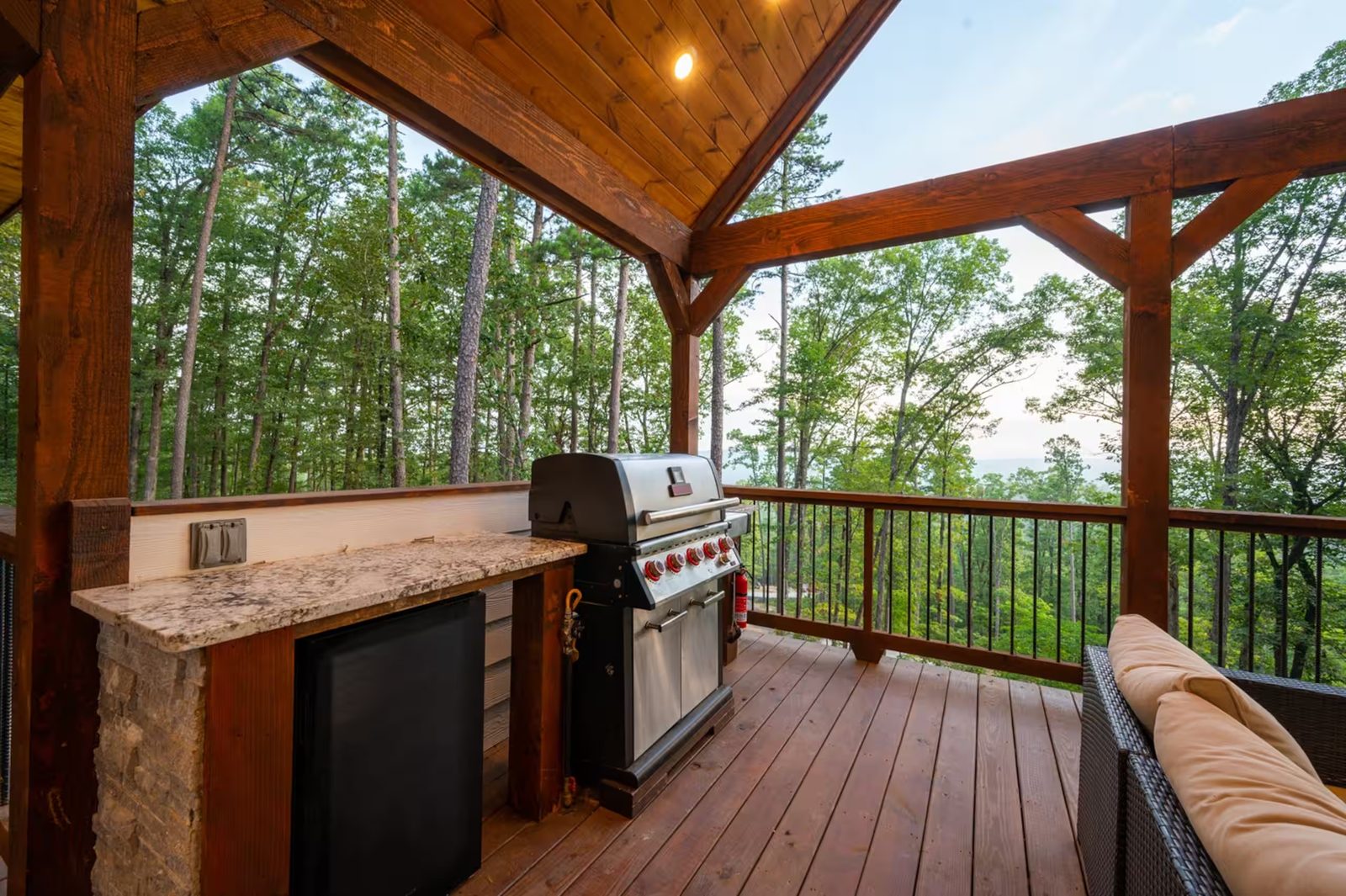 Outdoor grill and bar on the deck.